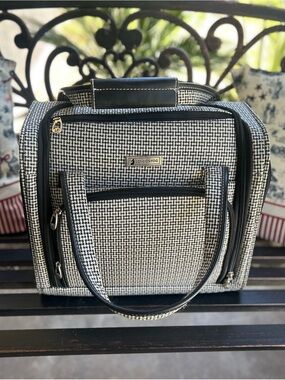 London Fog Black & White Houndstooth Travel Tote